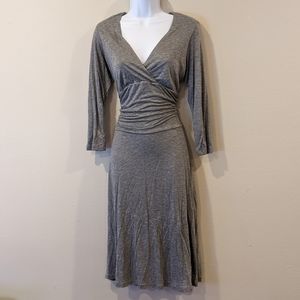 BODEN faux wrap jersey dress size 12R gray